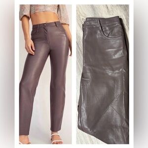 Aritzia Wilfred Melina Ankle Vegan Leather Pant - Plum